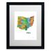 Trademark Fine Art 'North Dakota State Map-1' Matted Framed Graphic Art Canvas, Wood | 14 H x 11 W x 0.5 D in | Wayfair MW0305-B1114MF