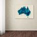 Trademark Fine Art 'Australia Paint Splashes Map 2' Graphic Art Print on Wrapped Canvas Canvas | 14 H x 19 W x 2 D in | Wayfair MT0516-C1419GG