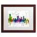 Trademark Fine Art 'Austin Texas Skyline' Matted Framed Graphic Art Canvas, Wood | 11 H x 14 W x 0.5 D in | Wayfair MW0196-W1114MF