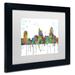 Trademark Fine Art 'Raleigh North Carolina Skyline' Matted Framed Graphic Art Canvas, Wood | 16 H x 20 W x 0.5 D in | Wayfair MW0250-B1620MF