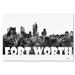Trademark Fine Art 'Fort Worth Texas Skyline BG-2' Graphic Art on Wrapped Canvas in White | 30 H x 47 W x 2 D in | Wayfair MW0330-C3047GG