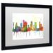 Trademark Fine Art 'Houston Texas Skyline ' Matted Framed Graphic Art Canvas, Wood | 16 H x 20 W x 0.5 D in | Wayfair MW0215-B1620MF