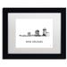 Trademark Fine Art "New Orleans LA Skyline WB-BW" by Marlene Watson Framed Graphic Art Canvas, Wood in Black/White | 11 H x 14 W x 0.5 D in | Wayfair