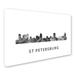 Trademark Fine Art "St Petersburg Florida Skyline WB-BW" by Marlene Watson Graphic Art on Wrapped Canvas Canvas | 16 H x 24 W x 2 D in | Wayfair