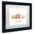 Trademark Fine Art "Las Vegas Nevada Skyline 2 WB-1" by Marlene Watson Framed Graphic Art Canvas, Wood | 11 H x 14 W x 0.5 D in | Wayfair