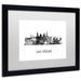 Trademark Fine Art "Las Vegas Nevada Skyline 2 WB-BW" by Marlene Watson Framed Graphic Art Canvas, in Black/White | 16 H x 20 W x 0.5 D in | Wayfair