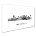 Trademark Fine Art "Nashville Tennessee Skyline WB-BW" by Marlene Watson Graphic Art on Wrapped Canvas in Black/White | Wayfair MW0465-C2232GG