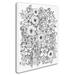 Trademark Fine Art 'Flower Design 1' KCDoodleArt Graphic Art on Wrapped Canvas Metal in Black/White | 32 H x 24 W x 2 D in | Wayfair