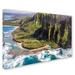 Trademark Fine Art "Kee Beach Aerial View" by Pierre Leclerc Photographic Print on Wrapped Canvas in White | 30 H x 47 W x 2 D in | Wayfair