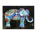 Trademark Fine Art 'Boho Elephant 1' Print on Wrapped Canvas in White/Black | 35 H x 47 W x 2 D in | Wayfair ALI12169-C3547GG