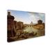 Trademark Fine Art New Rome w/ the Castle by Silvester Shchedrin Painting Print on Wrapped Canvas Metal | 22 H x 32 W x 2 D in | Wayfair