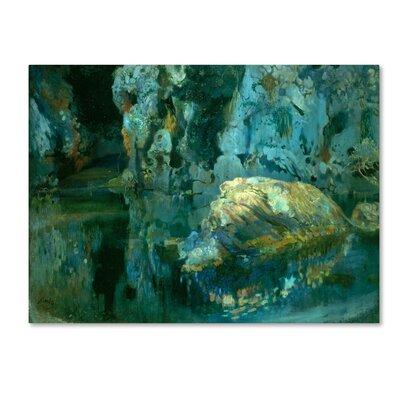 Trademark Fine Art 'The Rock In The Pond' Print on Wrapped Canvas in White/Black | 35 H x 47 W x 2 D in | Wayfair AA00387-C3547GG