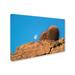 Trademark Fine Art 'Moon & Cactus on the Araby Trail' Photographic Print on Wrapped Canvas in White | 30 H x 47 W x 2 D in | Wayfair