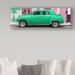 Trademark Fine Art 'Green Classic American Car' Photographic Print on Wrapped Canvas in White | 16 H x 47 W x 2 D in | Wayfair PH00895-C1647GG