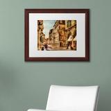 Trademark Fine Art "Old Corfu Town-Waiting for the Tourists" by Lois Bryan Framed Painting Print Paper | 11 H x 14 W x 0.5 D in | Wayfair