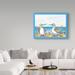 Trademark Fine Art 'Blue Booby Greetings' Acrylic Painting Print on Wrapped Canvas in White/Black | 35 H x 47 W x 2 D in | Wayfair ALI23191-C3547GG