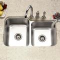 Houzer 31.5" L x 20.19" W Undermount Double Bowl 60/40 Kitchen Sink Stainless Steel in Gray | 8 H x 20.19 D in | Wayfair EC-3208SR-1