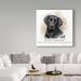 Trademark Fine Art 'Black Labrador' Graphic Art Print on Wrapped Canvas in Black/Brown | 14 H x 14 W x 2 D in | Wayfair ALI24036-C1414GG