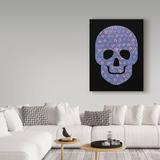 Trademark Fine Art 'Purple Skull' Watercolor Painting Print on Wrapped Canvas Metal | 32 H x 24 W x 2 D in | Wayfair ALI23601-C2432GG