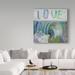 Trademark Fine Art 'Love Barrel' Acrylic Painting Print on Wrapped Canvas in Blue/Gray/Green | 18 H x 18 W x 2 D in | Wayfair ALI23477-C1818GG