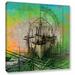 Breakwater Bay Ship Builders Graphic Art on Wrapped Canvas in Gray/Green/Orange | 18 H x 18 W x 2 D in | Wayfair IVYB7641 40407898
