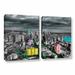 ArtWall Seattle by Revolver Ocelot 2 Piece Graphic Art on Wrapped Canvas Set Canvas in Black/Green/White | 18 H x 28 W x 2 D in | Wayfair