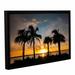 ArtWall Tropical Sunset by Steve Ainsworth Framed Photographic Print on Wrapped Canvas Metal in Black/Blue/Yellow | 32 H x 48 W x 2 D in | Wayfair