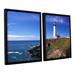 ArtWall Pigeon Point Lighthouse by Kathy Yates 2 Piece Framed Photographic Print on Canvas Set Metal in Blue/Brown | 32 H x 48 W x 2 D in | Wayfair