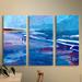 ArtWall Seascape Near Big Sur by Marcus/Martina Bleichner 3 Piece Painting Print on Wrapped Canvas Set Canvas in Blue | 36 H x 54 W x 2 D in | Wayfair