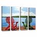 ArtWall Dockside by Ken Kirsh 4 Piece Photographic Print on Wrapped Canvas Set Canvas in White | 36 H x 48 W x 2 D in | Wayfair 0kir004d3648w