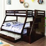 Ian Twin Over Full Standard Bunk Bed by Hokku Designs kids in Brown/Red | 65 H x 56.5 W x 99.75 D in | Wayfair 1519EB3332A94A61BE0554FCC07C62F8