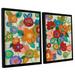 Latitude Run® 'Decorative Flowers' by Silvia Vassileva 2 Piece Framed Painting Print Set Canvas in White | 24 H x 36 W x 2 D in | Wayfair