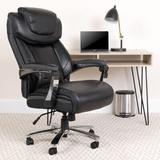 Flash Furniture Esmeralda Big & Tall LeatherSoft Executive Swivel Ergonomic Office Chair Upholstered/Metal in Black/Brown | Wayfair GO-2223-BK-GG