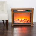 Lifesmart Portable Fireplace 1500 Watt Electric Infrared Cabinet Heater w/ Decorative Mantel Trim | 21.7 H x 28.5 W x 11 D in | Wayfair FP2042