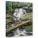Loon Peak® 'Black water Falls 1' Photographic Print on Canvas in Brown/Gray/Green | 24 H x 18 W x 2 D in | Wayfair LNPK5062 38023835