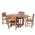 Longshore Tides 5-Piece Oval Extension Table Dining Chair Set Wood/Teak in Brown/White | 41 H x 48 W x 30 D in | Outdoor Dining | Wayfair