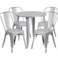 Hokku Designs Alizee 5 Piece Outdoor Dining Set Metal in Gray | 30 W x 30 D in | Wayfair LDER8455 43608776