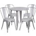 Hokku Designs Alizee 5 Piece Outdoor Dining Set Metal in Gray | 30 W x 30 D in | Wayfair LDER8455 43608776