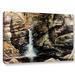 Loon Peak® 'Woodland Falls' Painting Print on Wrapped Canvas Metal in Brown/Gray | 32 H x 48 W x 2 D in | Wayfair LOPK1202 40023440