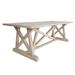 Gracie Oaks Thorkil 94.5" Elm Solid Wood Trestle Dining Table Wood in Gray | 30.75 H x 94.5 W x 39.25 D in | Wayfair LRKM3349 41887094