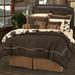 Loon Peak® Galyean Faux Leather Barbwire Embroidery Western Rustic Comforter Set Microfiber in Brown | Twin Comforter + 4 Additional Pieces | Wayfair