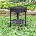 Lark Manor™ Arved Wicker Side Table Wicker/Rattan in Black | 20 H x 12 D in | Outdoor Furniture | Wayfair LRKM3327 41885933