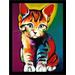 Latitude Run® 'Plexi Landry Cats Cute Funny' Framed Graphic Art on Canvas Print on Canvas on Wood in Blue/Brown/Red | 22.5 H x 16 W x 1 D in | Wayfair