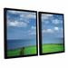 Latitude Run® Sheep Herd 2 Piece Framed Photographic Print Set Metal in Blue/Green | 32 H x 48 W x 2 D in | Wayfair LTRN5353 30801769