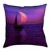 Latitude Run® 'Jada Magenta Moon & Sailboat Square Cotton Pillow Cover Cotton | 14 H x 14 W x 1 D in | Wayfair LTDR8567 41376045