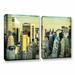 Latitude Run® Midtown II 2 Piece Photographic Print on Wrapped Canvas Set Metal in Yellow | 32 H x 48 W x 2 D in | Wayfair LTRN5896 30803479