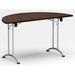 Latitude Run® Ringler Half-Round Meeting Table Wood/Metal in Brown | 29 H x 30 W x 60 D in | Wayfair LTTN2899 44335581