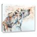 Latitude Run® Hounds Painting Print on Wrapped Canvas Metal in Blue/Brown/Gray | 24 H x 32 W x 2 D in | Wayfair LTRN6562 30805653