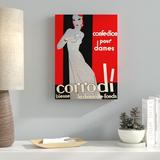Latitude Run® Corrodi Confection Paris by Vintage Apple Collectionon Canvas - Textual Art Print on Canvas in Black/Gray/Red | Wayfair