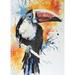 Latitude Run® Toucan 1 by Liz Chaderton - Print on Canvas in Black/Blue/Orange | 24 H x 18 W x 2 D in | Wayfair LTRN6418 30805150
